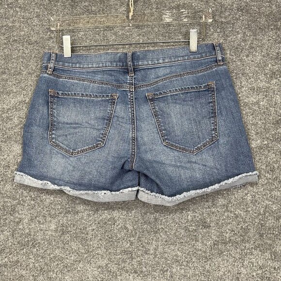 Loft Shorts‎ Womens 4 Blue Jeans Denim Button Fly Cut Off Cotton Stretch Medium - Picture 3 of 9
